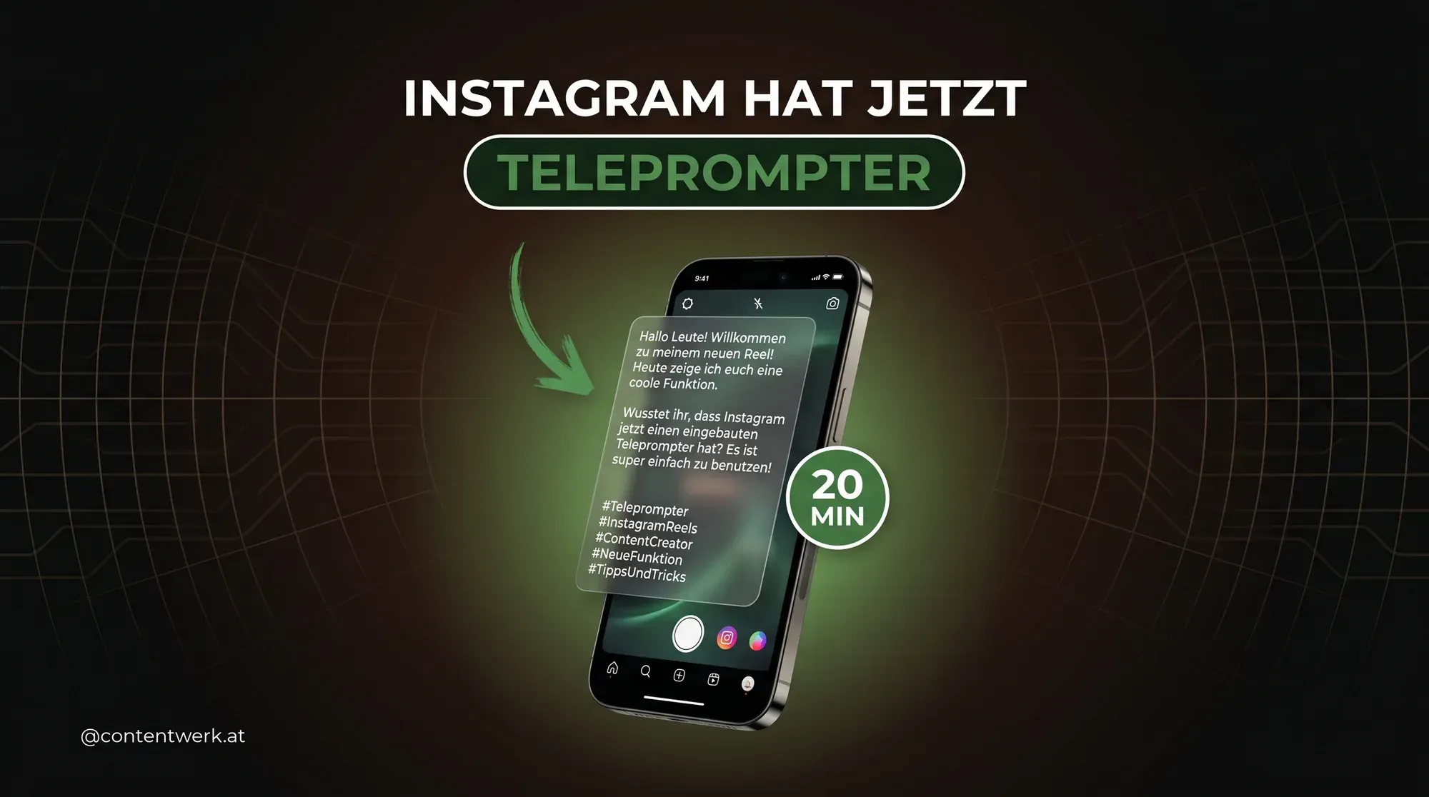Instagram Reels Teleprompter Feature direkt in der App fuer iPhone-Creator mit 20 Minuten Video Laenge 2026