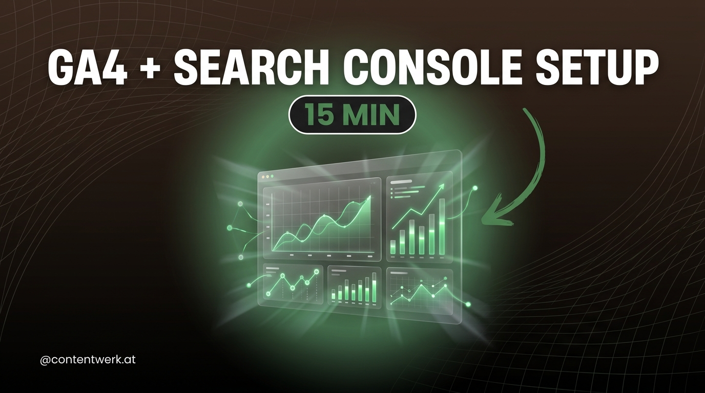 GA4 + Search Console Setup Cover mit Analytics Dashboard