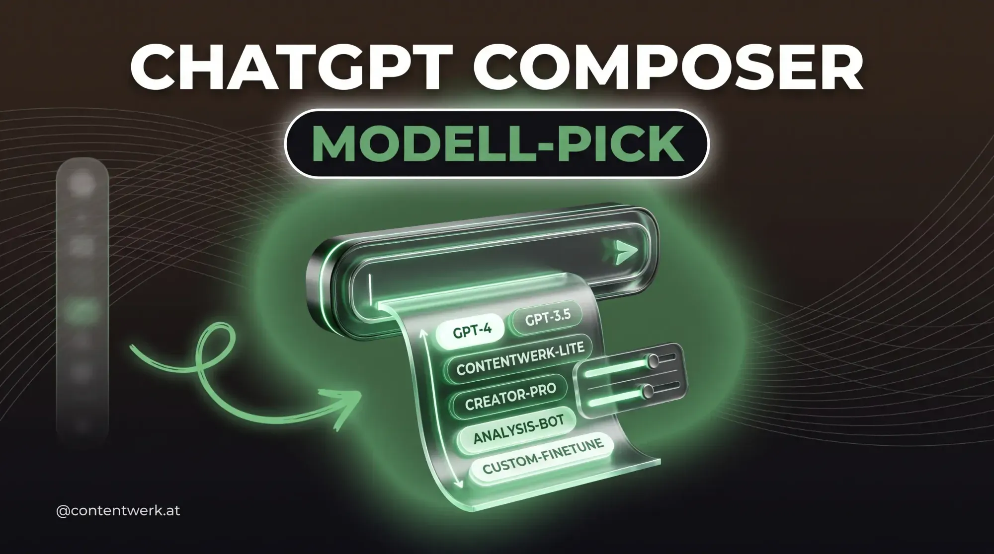 Visualisierung des ChatGPT Composer Mai-2026-Updates mit Modell-Pick Dropdown und Thinking-Effort-Slider direkt im Eingabefeld
