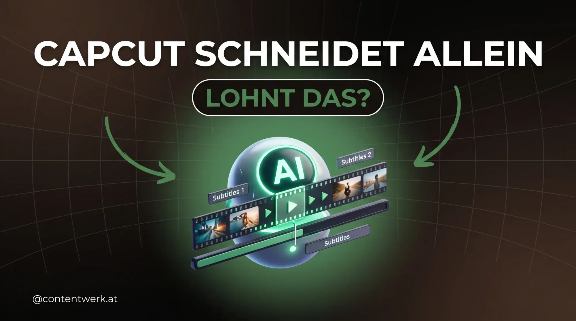 CapCut AI Auto-Edit: KI baut automatisch einen Video-Schnitt aus Clips und Untertiteln auf einer Timeline