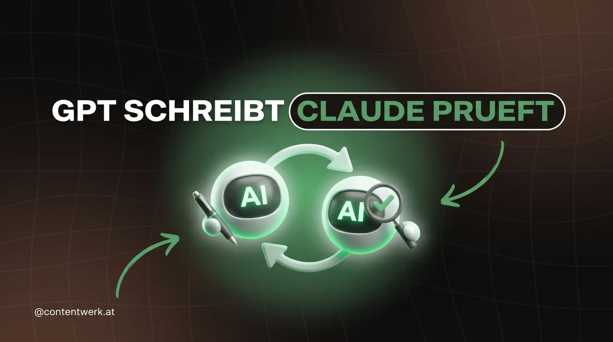 Zwei KI-Modelle im Workflow: GPT schreibt den Entwurf, Claude prüft ihn als Faktenchecker gegen.