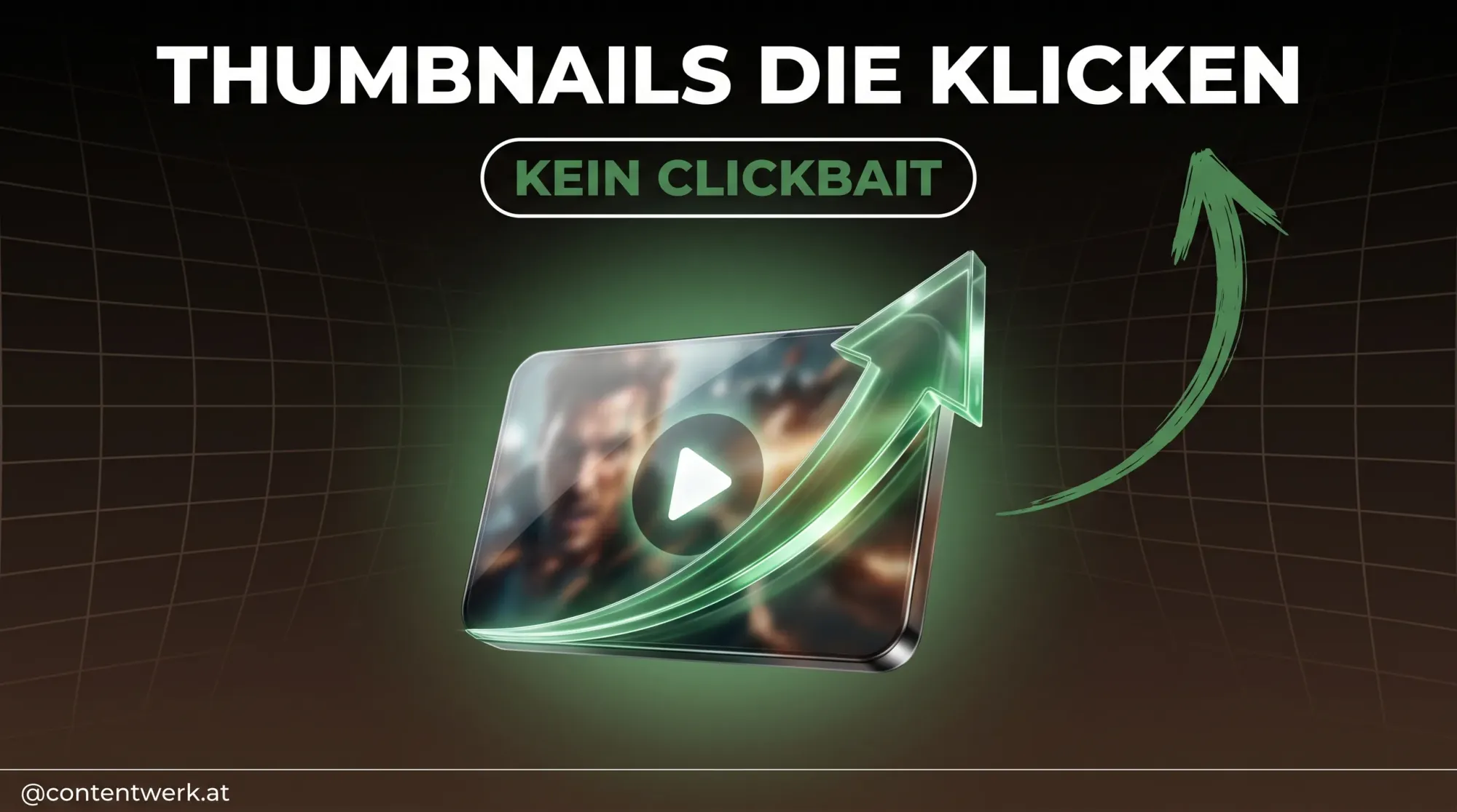 ContentWerk Cover zum Thema Thumbnails die klicken 2026 mit steigender Klickraten-Kurve