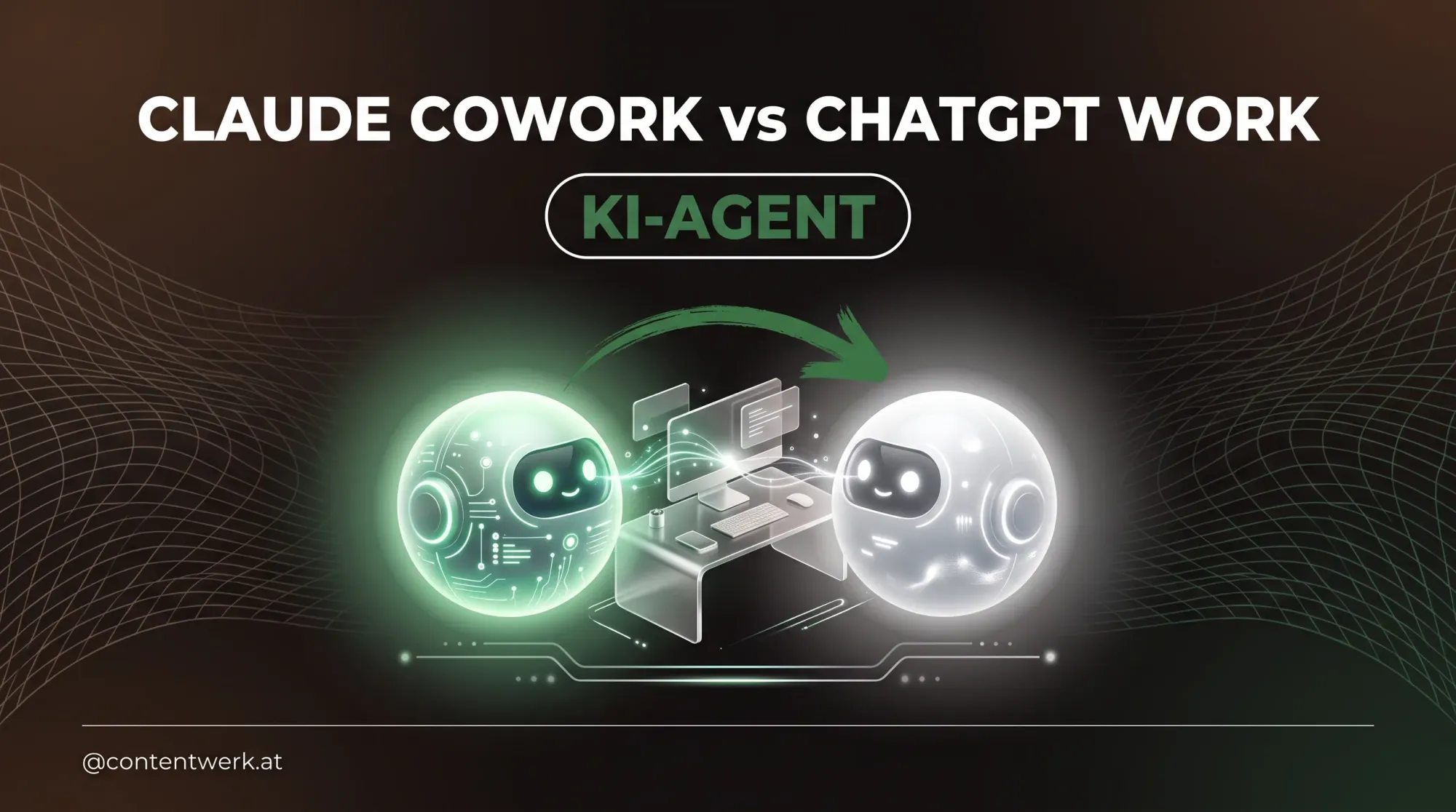 Vergleich Claude Cowork und ChatGPT Work als KI-Assistenten fuer Solo-Creator, zwei KI-Agenten im Duell.