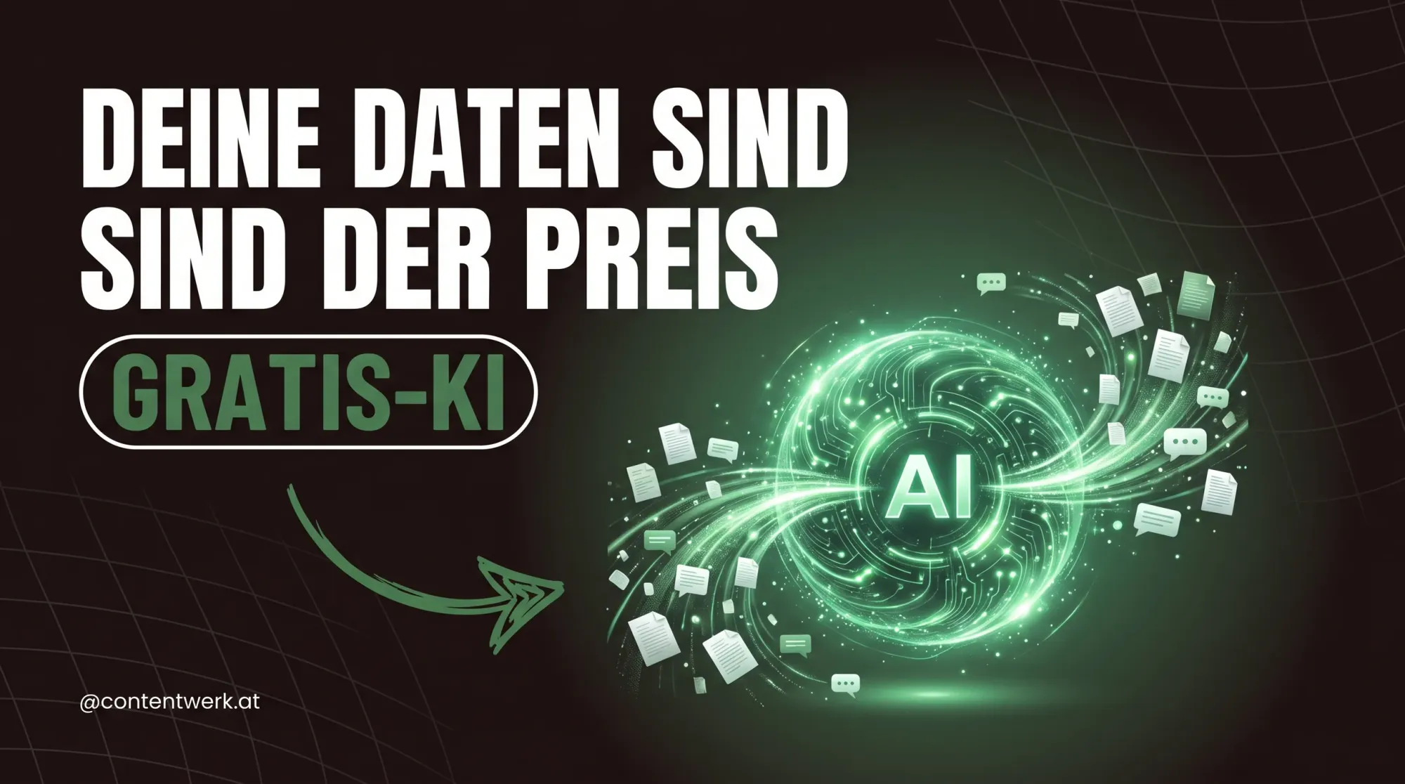 Gratis-KI zieht Daten und Chats von einem Solo-Creator in einen gluehenden gruenen KI-Kern