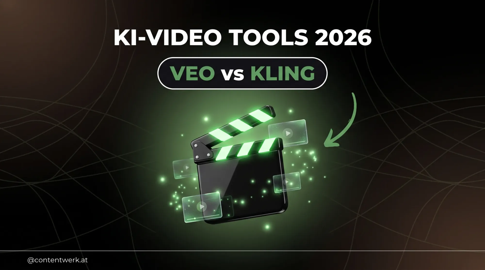 KI-Video-Tool-Vergleich 2026 Cover mit Filmklappe und Veo-gegen-Kling-Schriftzug fuer Solo-Creator