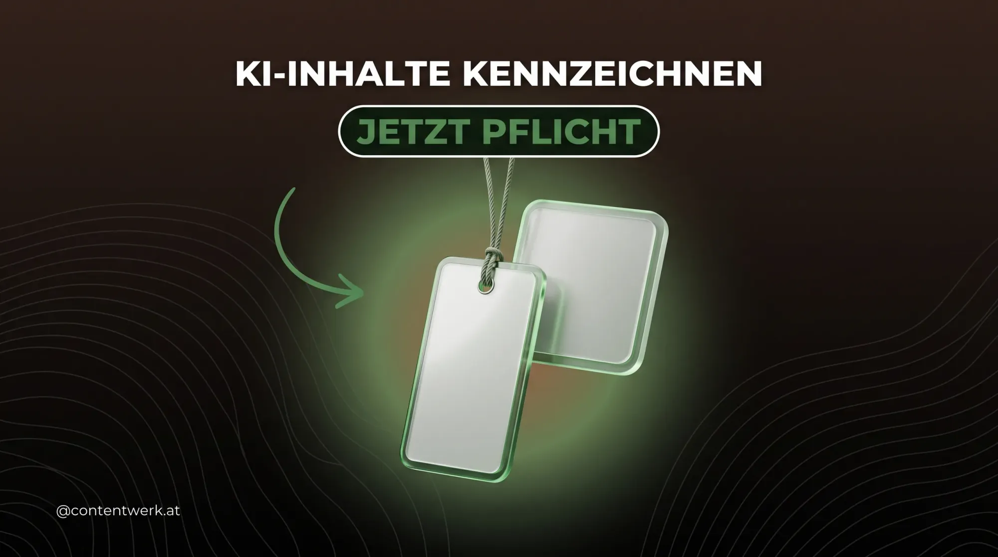 KI-Inhalte kennzeichnen: 3D-Label-Anhänger an einem Bildrahmen, Cover zur neuen EU-Kennzeichnungspflicht