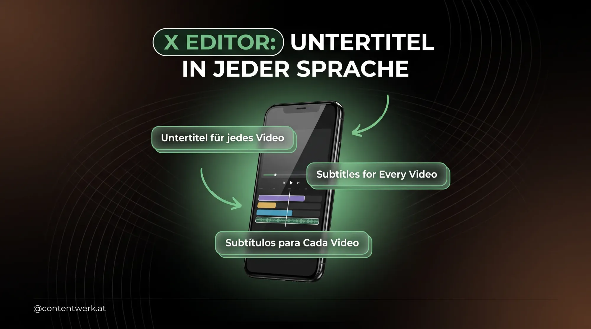 X Video-Editor am iPhone mit mehrsprachigen Untertiteln für Solo-Creator und Selbstständige im DACH-Raum