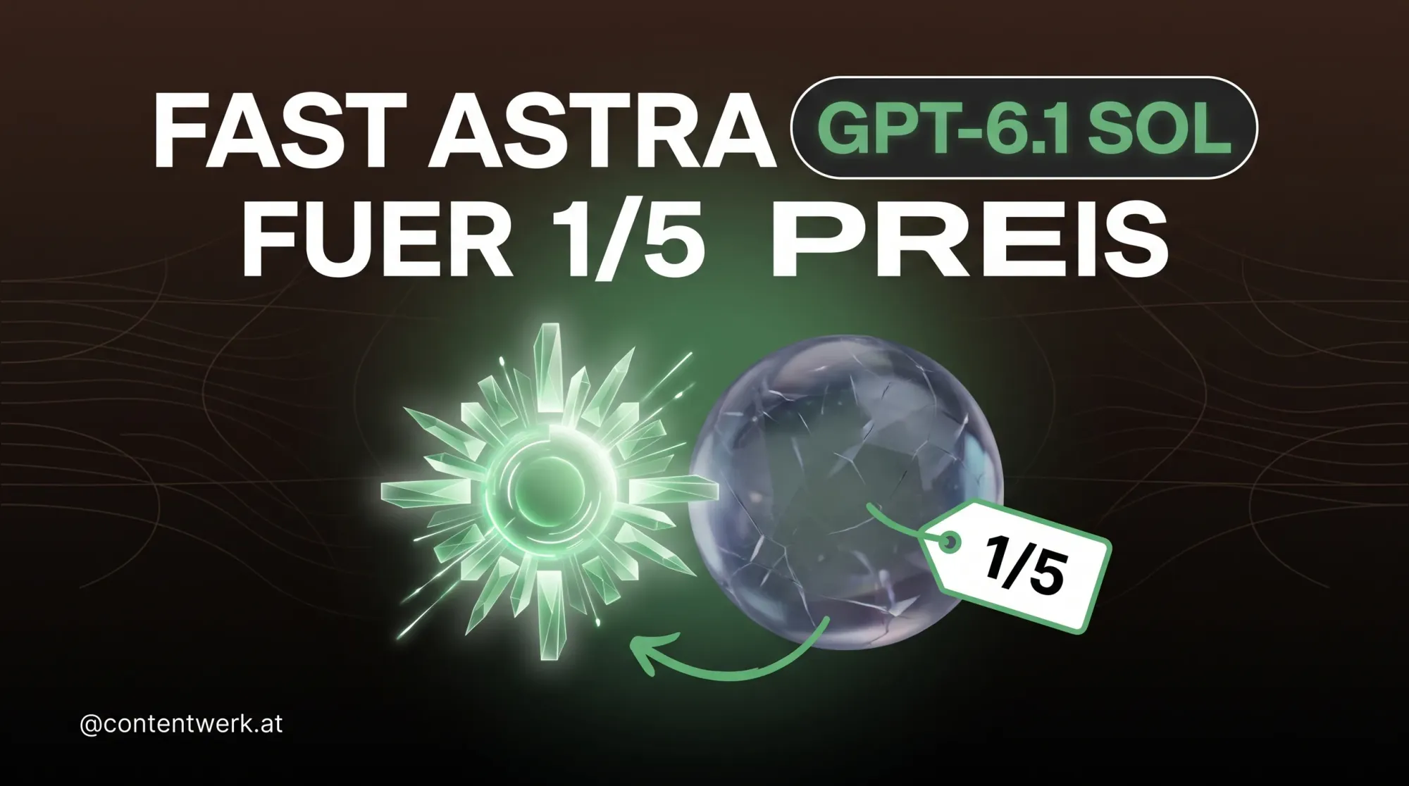 GPT-6.1 Sol Cover: KI-Kern als Sonne neben großer Kugel, fast Astra-Niveau zum Fünftelpreis