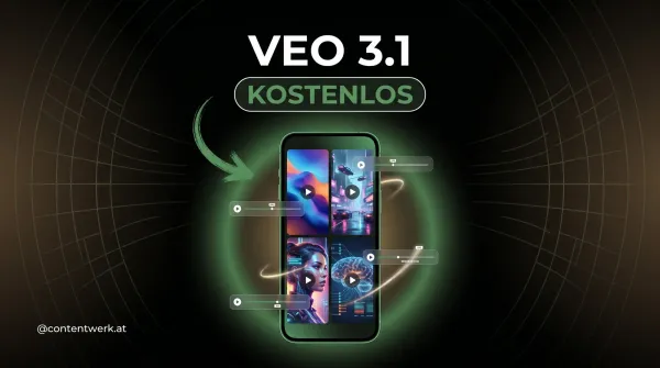 Smartphone-Display mit KI-generierten Video-Frames, Google Veo 3.1 kostenlos für Creator