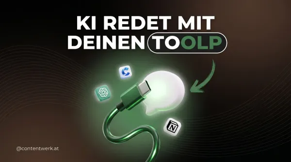 MCP einfach erklärt: 3D-Grafik zeigt KI-Tools die direkt mit Business-Apps verbunden werden