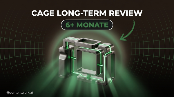 Cage Long-Term Review Cover mit abstraktem modularem Frame-Konzept