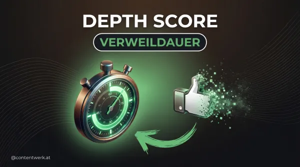 LinkedIn Depth Score Cover: Stoppuhr ersetzt verblassenden Daumen für ContentWerk Algorithmus-Analyse 2026