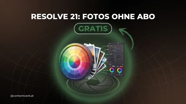 DaVinci Resolve 21 Foto-Page gratis statt Lightroom-Abo, Color-Wheel und Foto-Frames im ContentWerk-Stil