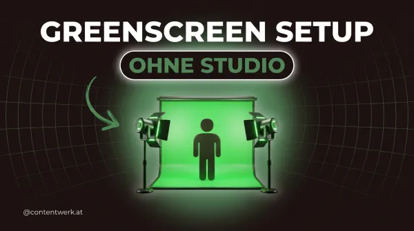 Greenscreen Setup günstig: glühender grüner Hintergrund mit Silhouette und zwei Lichtern