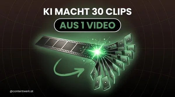 KI-Tool schneidet ein langes Video automatisch in mehrere kurze Hochformat-Clips für Social Media