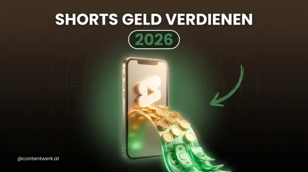 Cover mit Smartphone und Geldstrom zum Thema YouTube Shorts Geld verdienen im DACH-Raum 2026