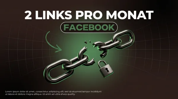Cover zum Facebook Link-Limit: zerbrochene Kette steht fuer zwei erlaubte Link-Posts pro Monat