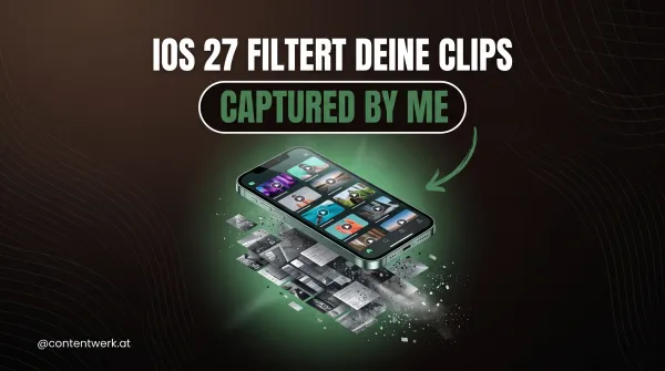 iPhone Mediathek mit Captured by Me Filter in iOS 27 für eigenes Videomaterial von Creatorn