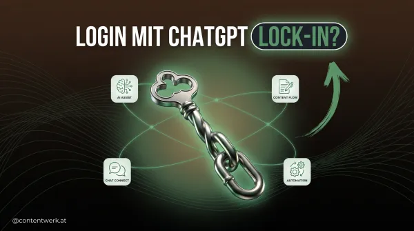 Cover zum Login mit ChatGPT: Schluessel-Grafik mit Kettenglied als Symbol fuer Lock-in-Risiko
