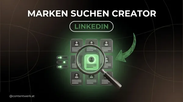 LinkedIn Creator Marketplace: Lupe über Profilkarten, Marken suchen Creator nach Branche und Publikum